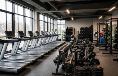 Modern gym interior showing how to start a gym with proper equipment layout