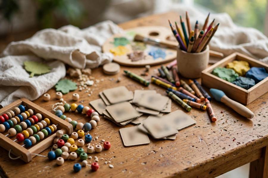 Learning materials setup for how to start a preschool from home curriculum