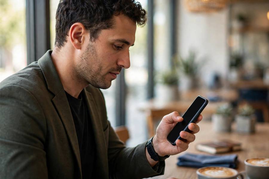 Person sending outreach messages on smartphone