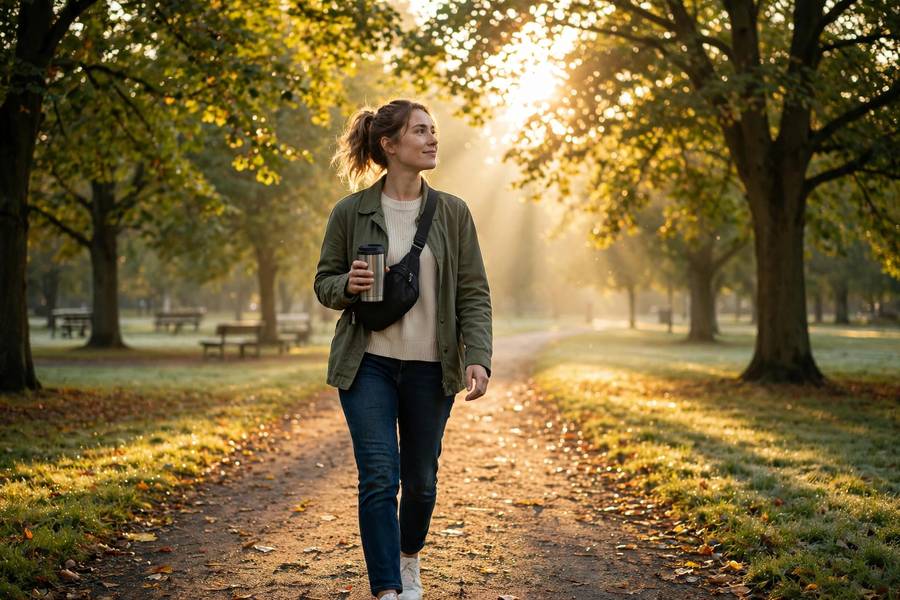 Morning walk as a small step in how to stop being lazy