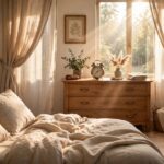 How to Stop Hitting the Snooze Button (for Good) Alarm clock on a dresser across a bright bedroom, morning light through curtains