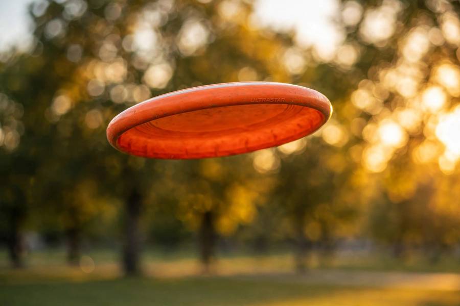 Frisbee flying flat and stable after learning how to throw a frisbee