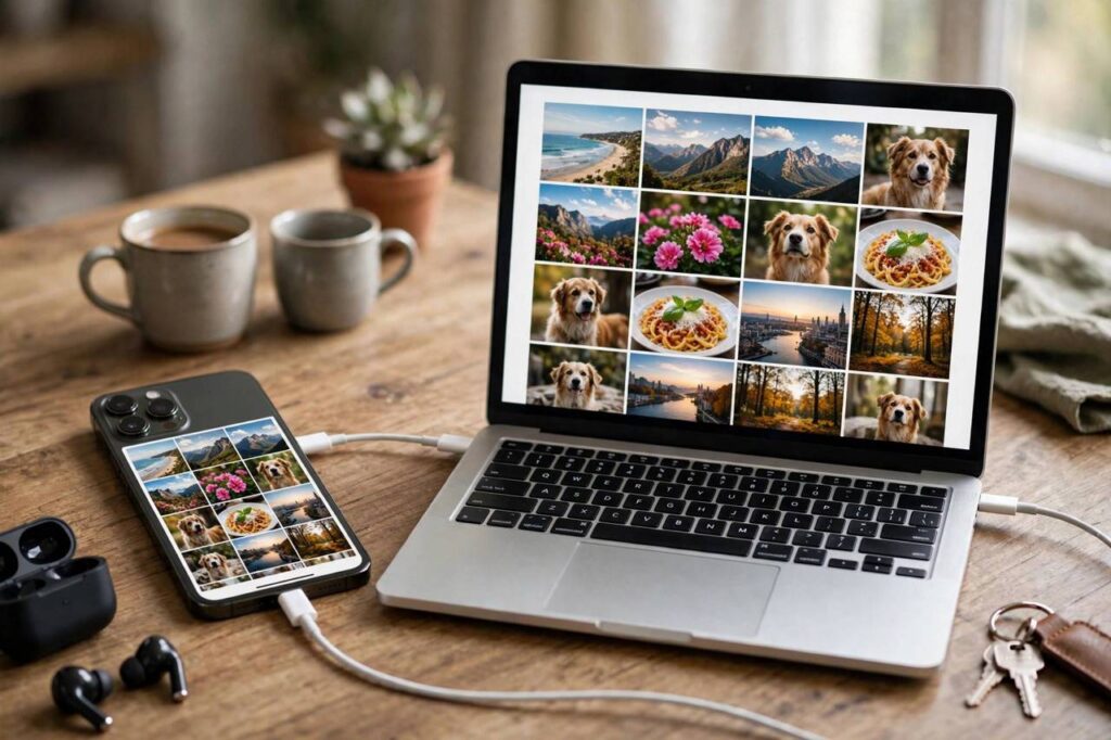 iPhone photos being transferred to a computer