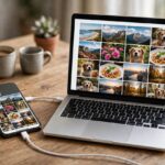 How to Transfer Photos From iPhone to Computer: 5 Easy Methods iPhone photos being transferred to a computer