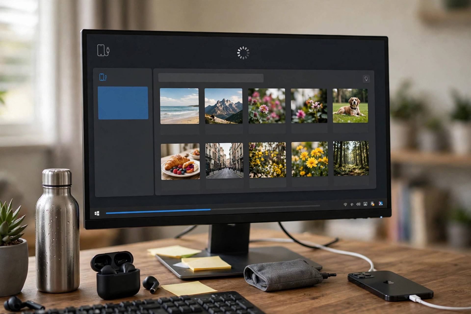 Windows Photos app importing pictures from a connected iPhone