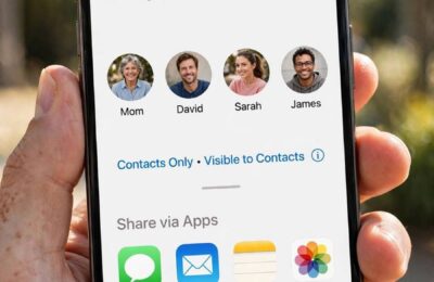 iPhone share sheet showing how to use AirDrop to send files