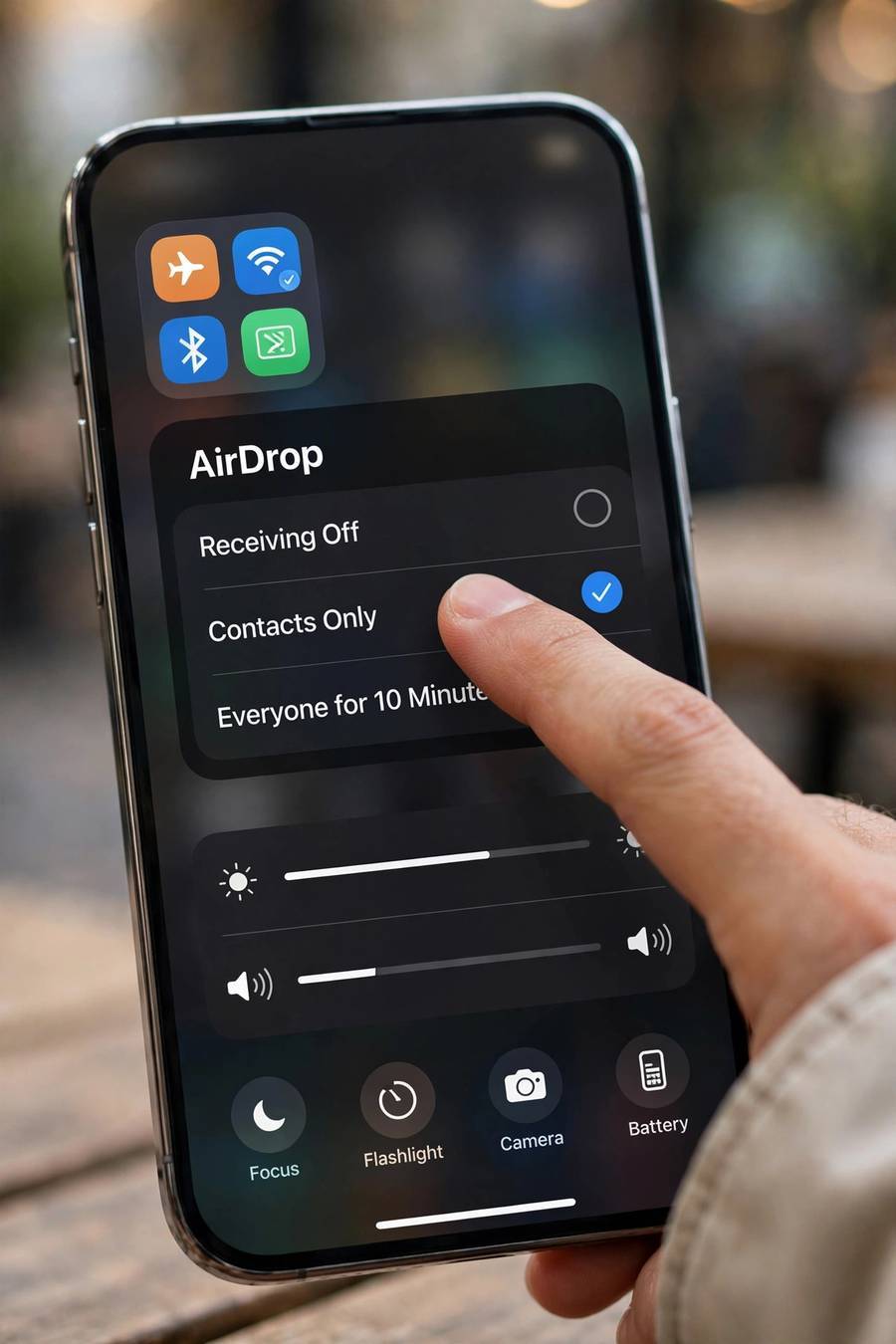 Turning on AirDrop in iPhone settings for how to use AirDrop guide