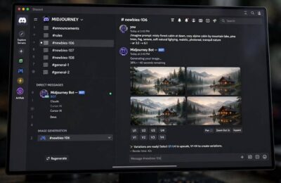 Discord interface showing how to use Midjourney on Discord with the imagine command