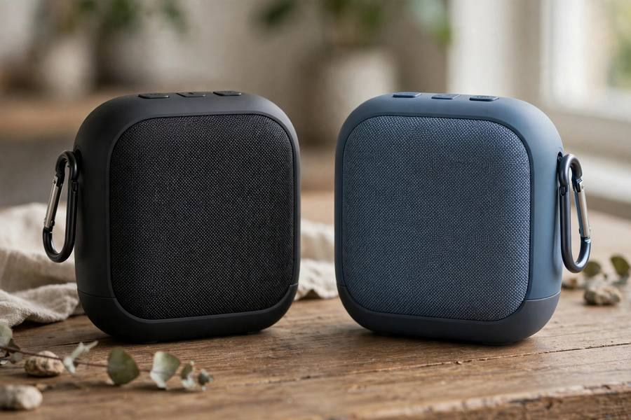 Side-by-side comparison of two similar products on a table for a review