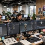 How Are Video Games Made? From Idea to Launch Explained Game developers working with game engine software showing how video games are made