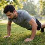 Bodyweight Exercises: The Complete No-Gym Guide Man doing push-ups with good form in a park — bodyweight exercises guide