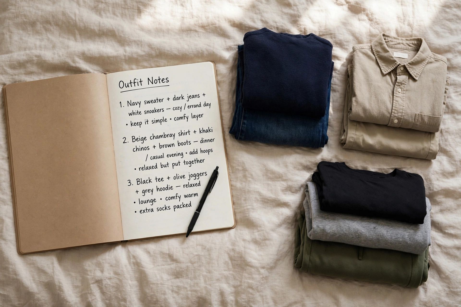 Tracking outfits worn for two weeks to plan a capsule wardrobe