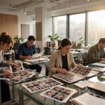 How Do Talent Agents Work? Inside the Business Talent agency office with agents reviewing actor headshots — how do talent agents work