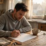 How to Become an Entrepreneur: The No-Fluff Path How to become an entrepreneur: founder sketching a business plan on paper at a kitchen table early in the morning