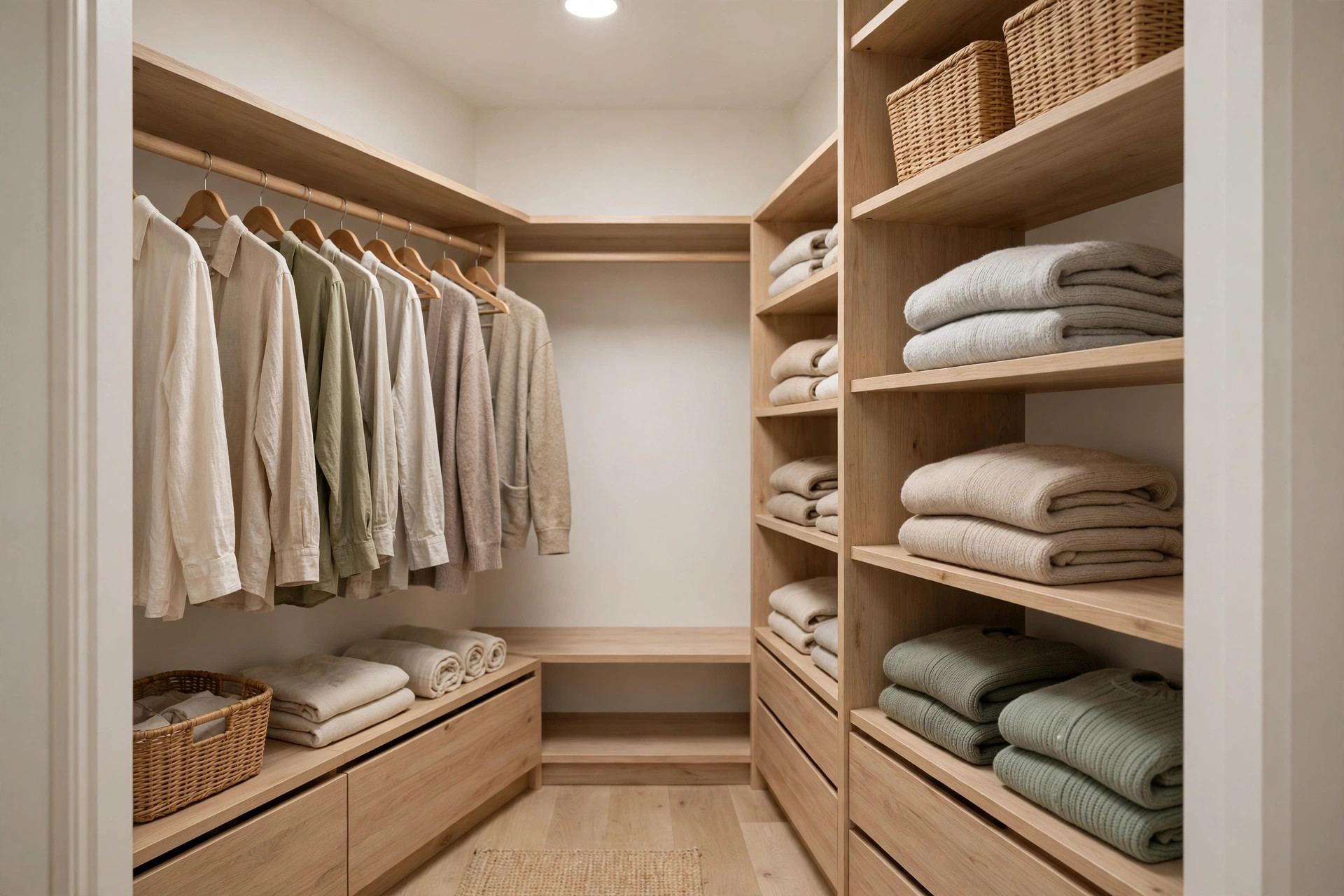 Calm organized closet with breathing room after decluttering