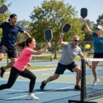 Pickleball Rules: The Complete Beginner's Guide Doubles pickleball game in action — pickleball rules beginner's guide