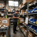 What Is Inventory Management? Definition and Guide Worker scanning stock boxes in a small business warehouse - inventory management in action