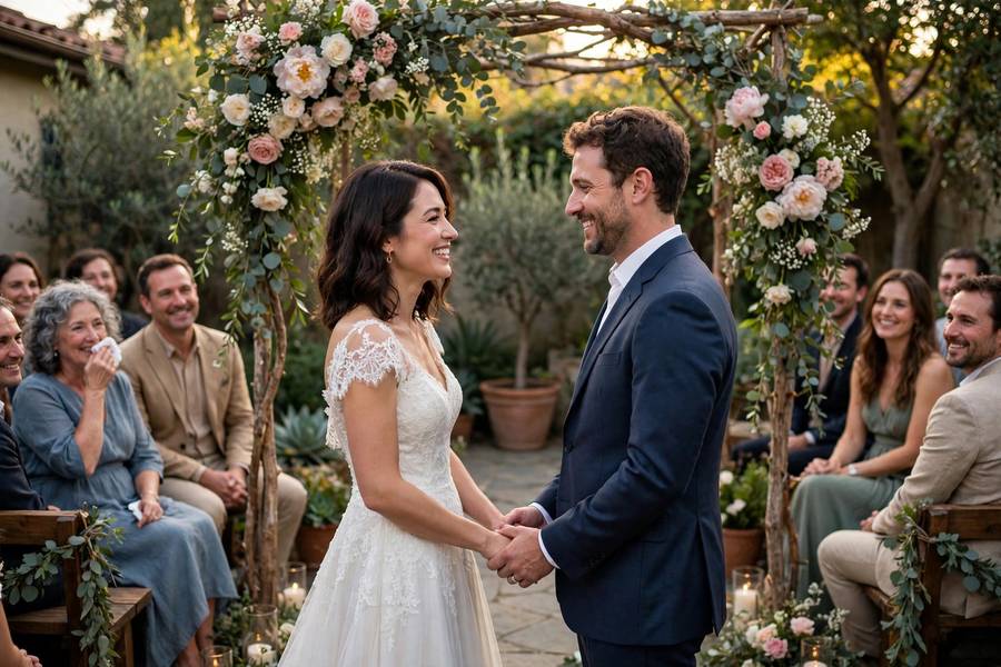 Small intimate wedding ceremony