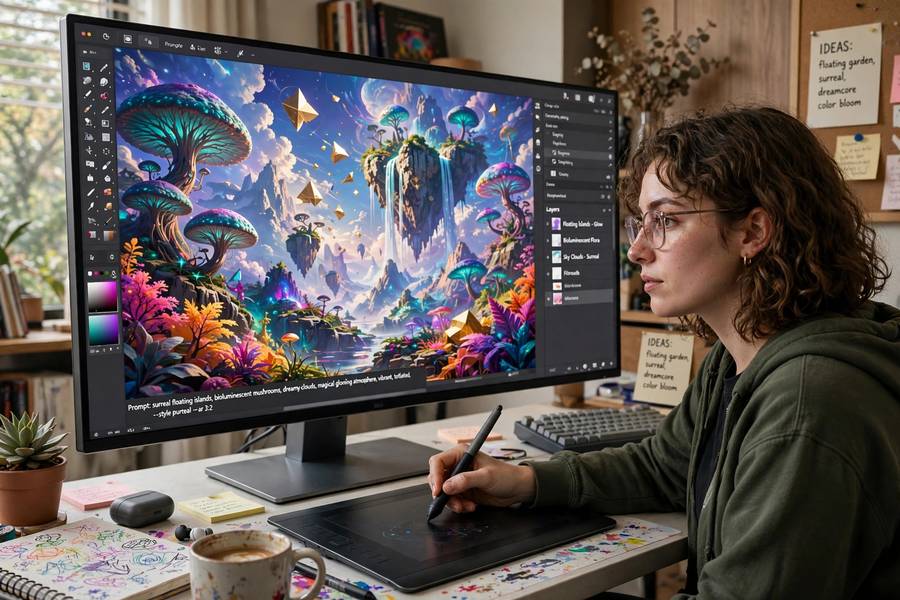 Creating digital work on screen, the other side of the is AI art real art debate explained