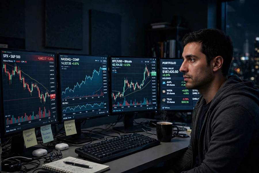 An analyst studying charts to judge whether AI is in a bubble right now