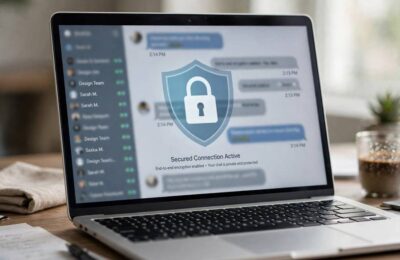 A padlock icon representing chat privacy and security