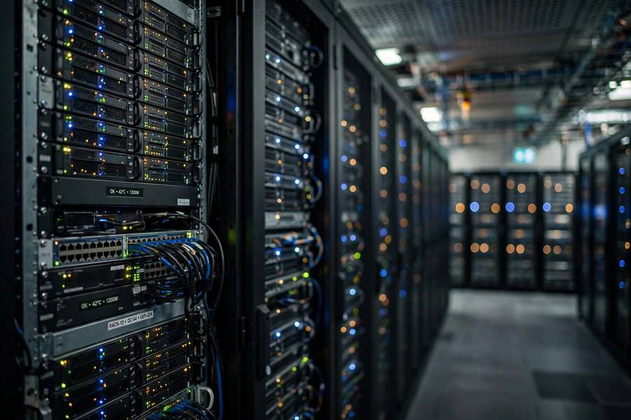 Data center servers where cloud AI providers process user inputs