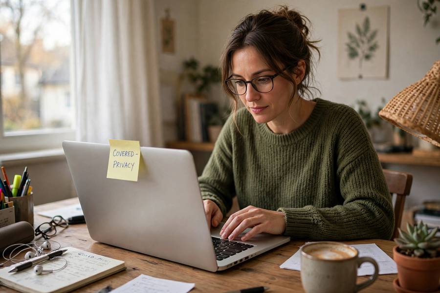 Employee practicing caution while deciding what work data is safe to share with AI