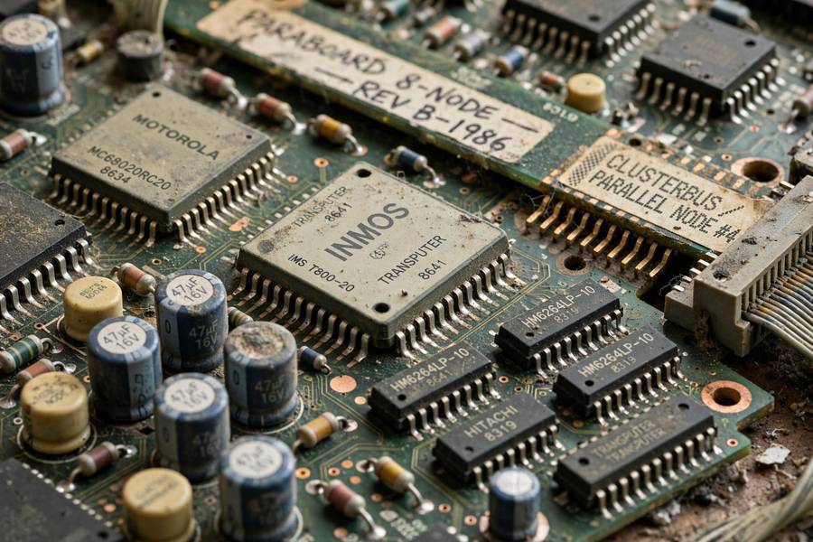 Vintage parallel computing chips from the 1980s