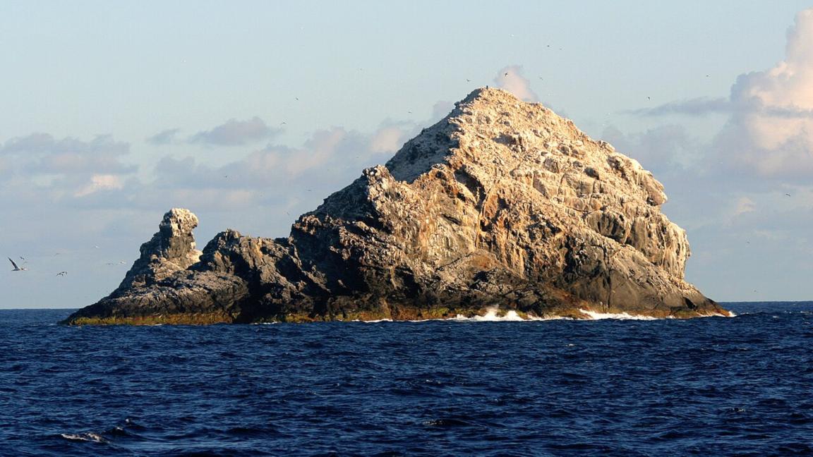 The Gardner Pinnacles, the only parts of the giant underwater volcano Puhahonu that rise above the sea