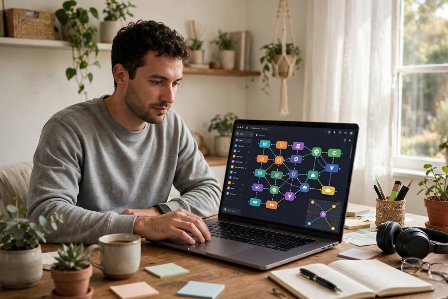 Building an AI workflow in a no-code visual editor