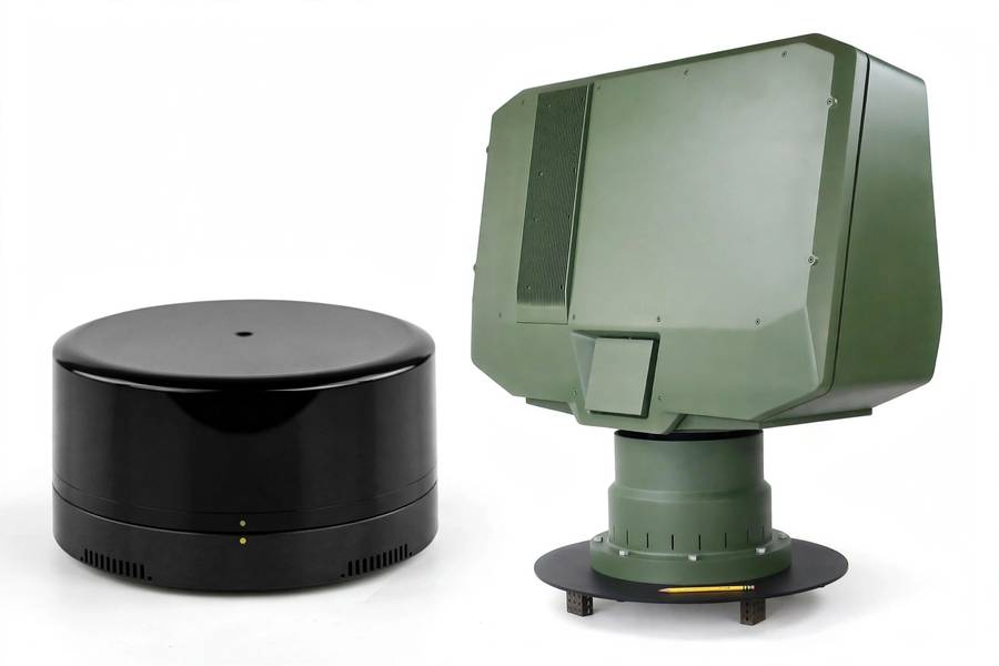 LiDAR sensor and radar unit side by side for LiDAR vs radar comparison