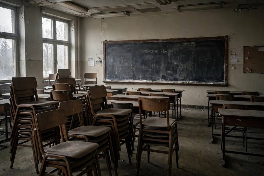 An empty lecture hall after an AI lab closure