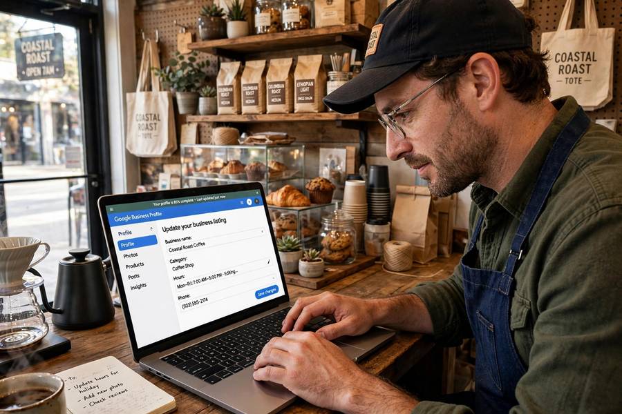 Updating a business profile online, a core local SEO tips for small business action