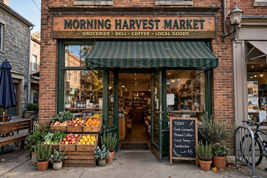 Well-signed local storefront that local SEO tips for small business help customers find