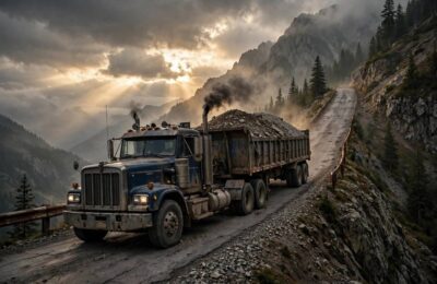 Diesel truck using low end torque to pull a heavy load uphill