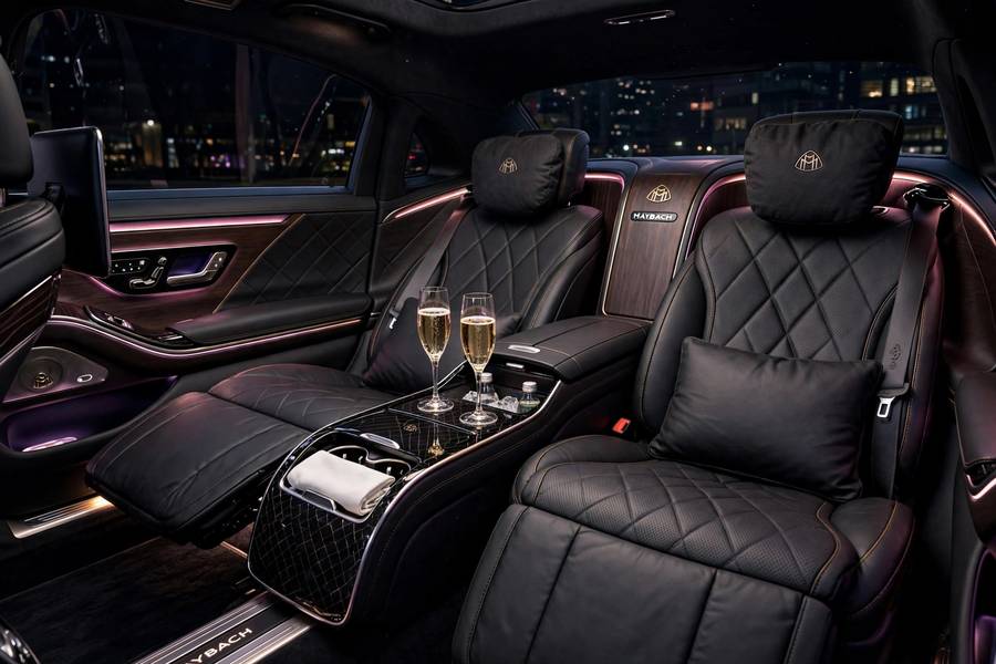 Maybach executive rear cabin in the Maybach vs Bentley vs Rolls Royce comparison