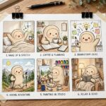 Midjourney Character Reference (--cref): Same Character, Every Image A storyboard showing consistent character design across scenes using the Midjourney character reference cref guide