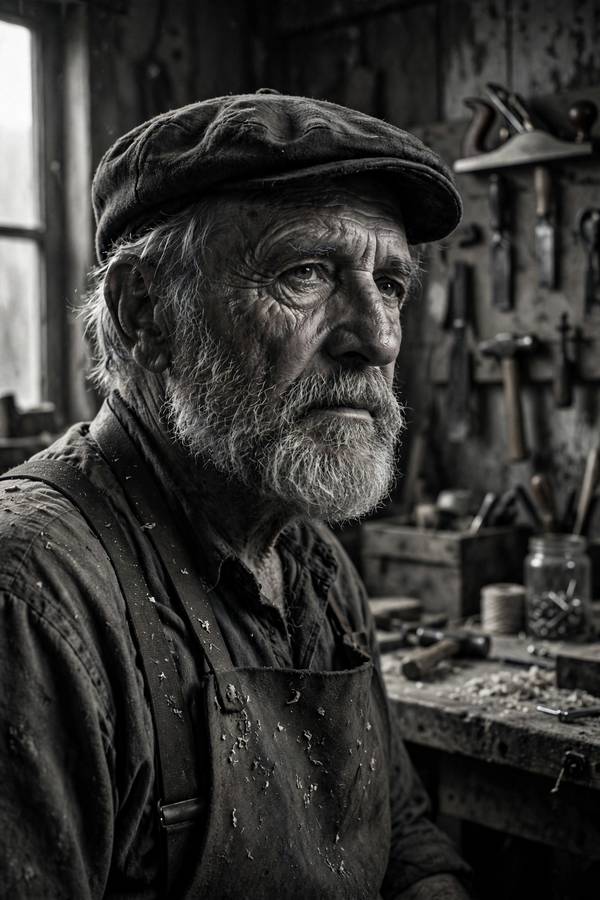 Black and white portrait showing style control from midjourney prompt tips for beginners