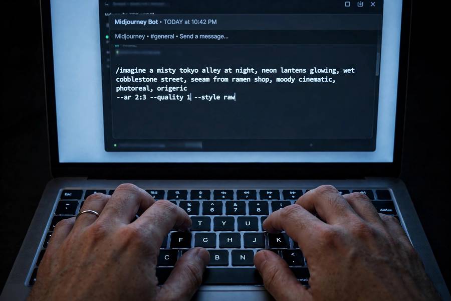 Typing a Midjourney --quality parameter in a prompt, part of the quality parameter settings