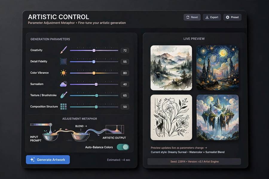 Parameter control concept illustrating midjourney stylize parameter explained