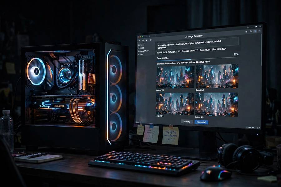 Local GPU setup relevant to the midjourney vs stable diffusion hardware debate