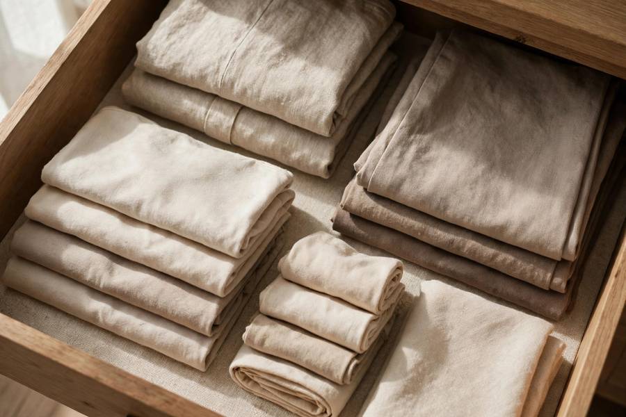 Calm organized drawer showing sustainable minimalism done right