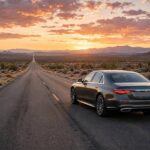 Most Comfortable Luxury Cars for Long Drives (Road-Trip Tested Logic) Luxury sedan on open highway representing most comfortable luxury cars for long drives