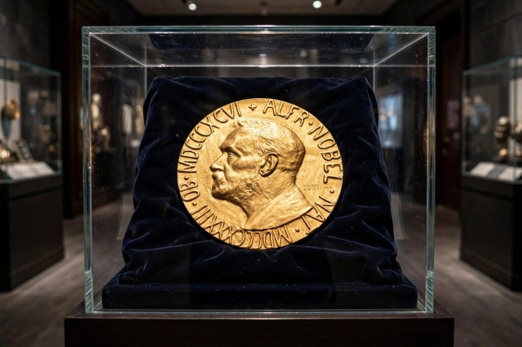 The Nobel Peace Prize medal, awarded to Navi Pillay in October 2026