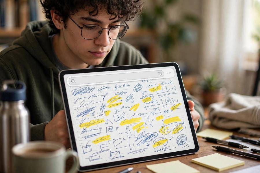 Searching within handwritten digital notes
