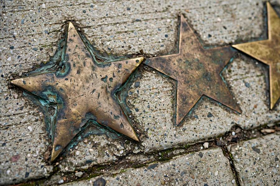 Classic stars on the Walk of Fame from the 1960s section