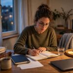 Part Time Online MBA Programs: How to Earn Your Degree While Working Professional studying for an online MBA at a home desk in the evening