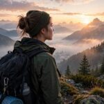 Pros and Cons of a Gap Year: The Honest, Balanced Breakdown Young traveler on a gap year overlooking mountains at sunrise
