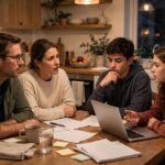 Pros and Cons of Early Decision: An Honest Guide Family discussing college pros and cons at the kitchen table