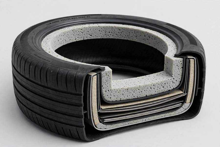 Acoustic foam tire technology in the quietest luxury cars